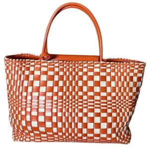 Vintage Bottega Veneta Swirly Intrecciatto Woven Leather Top Handle Tote Bag